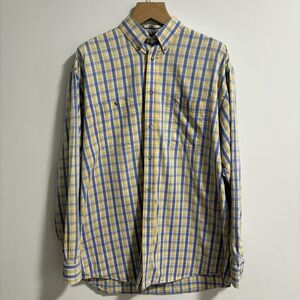 Wrangler George Strait Mens XL Yellow Long Sleeve Button Down Shirt Cowboy Flaws